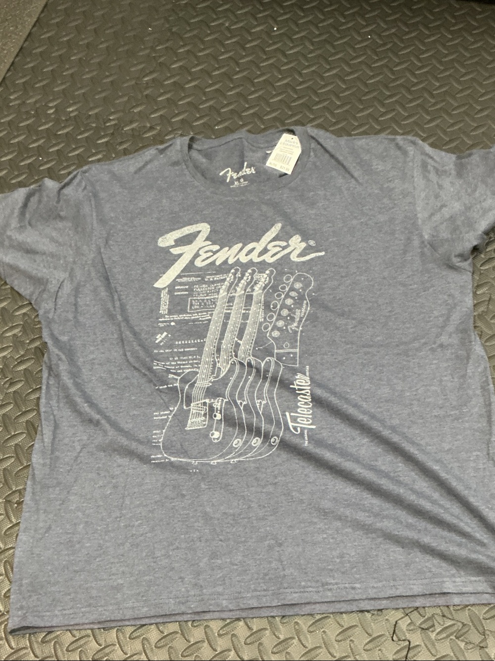 NWT Fender Blue Graphic Short Sleeve Tee with White Logo